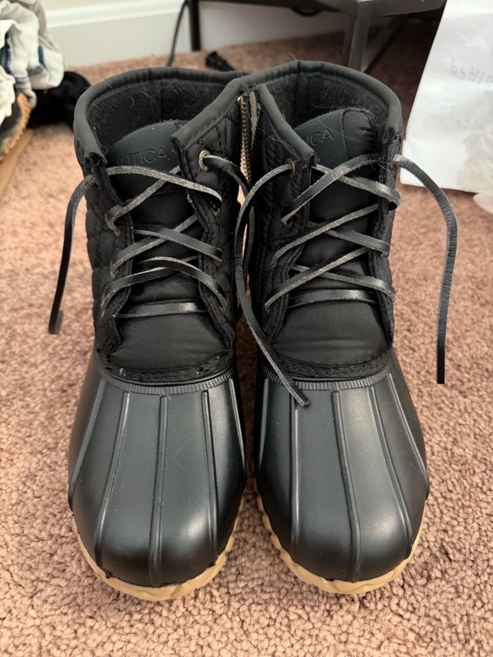 Nautica Black Waterproof Duck Boots